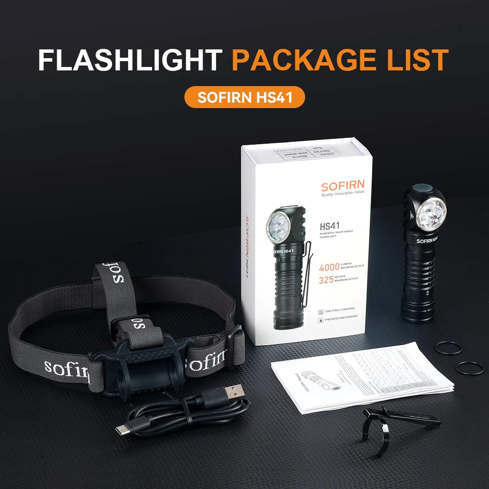 π¦ Sofirn HS41 Tactical Headlamp β 3 LEDs, 2000 Lumens, USB-C, 21700 Battery