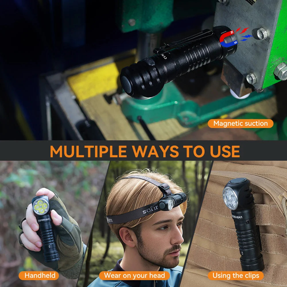 π¦ Sofirn HS41 Tactical Headlamp β 3 LEDs, 2000 Lumens, USB-C, 21700 Battery